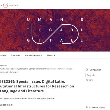 Pubblicazione del volume “Digital Latin. Computational Infrastructures for Research on Latin Language and Literature”